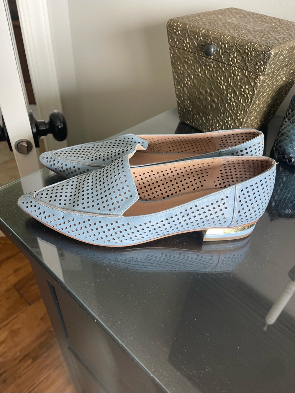 Franco Sarto Mesh Leather Pointy Toe Flats size 8 - Picture 6 of 7